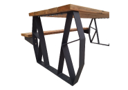 Table pique-nique en bois Douglas - modèle Kompose avec 1 banquette - 194 cm de longueur_2