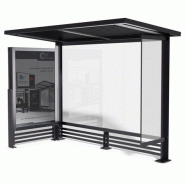 Abri bus quadra linéa / structure en acier et aluminium / bardage en verre securit / avec banquette / 350 x 151 cm_2