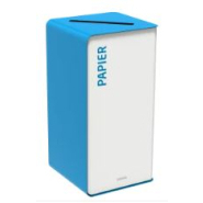 Borne de tri sélectif 75L sans serrure - Support sac sur glissière - INTERIEUR - FAÇADE BLANCHE - CUBATRI_2