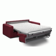 Canapé convertible 3 places Allure - Matelas mémoire 20 cm - Sommier à lattes 160 cm - Polyuréthane rouge_2