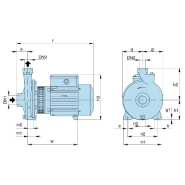 Pompe de surface gros débit Calpeda NM25160A - 1,50 kW 12 m3/h 380V - Pompe centrifuge monobloc en fonte pour eau claire_2