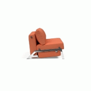 Canapé design convertible INNOVATION LIVING Cubed 02 Chrome - 140x200 cm - Tissu rouille Argus_2