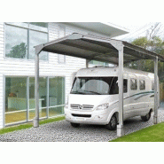 Abri camping-car ouvert en métal - double pente - structure en fer - toiture en acier à deux pans - dimensions 3.89 x 3.10 m_2