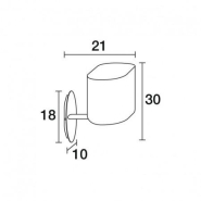 Applique murale ovale - abat-jour rond en tissu lisse et structure en métal nickel satin - Réf. 8302_2