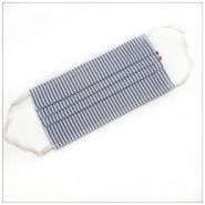 Masque en tissu 3 plis bleu rayé - VDM - lavable à 60 degrés - 100% coton - fabriqué en France_2