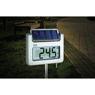 Thermomètre digital de jardin - Grande dimension - Horloge DST - Rétro-éclairage solaire - 3026T_2