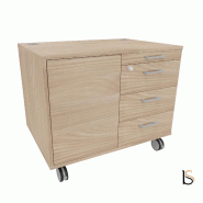 Desserte mobile avec 4 tiroirs et niche de rangement - QUADRIFOGLIO - Orme_2