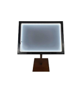 Porte menu métal sur pied en bois pour 4 feuilles A4 avec option LED - Référence : LSTF64LED_2