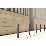 Borne DECA - H206 - acier zingué avec partie supérieure en inox - thermolaquage polyester noir forge_2