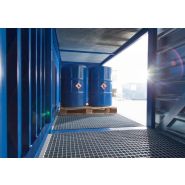 Système de stockage sécurisé pour liquides, avec peinture haute qualité RAL 5010 et RAL 7042