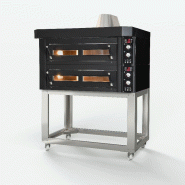 Four à pizza statique électrique professionnel Noir 4 pizzas 65x72cm Blackline IGF Fornitalia - chambre toute réfractaire_2