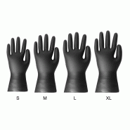 Gants vinyle non poudrés noirs S (lot de 100) | Hygiplas - FJ748-S_2