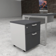 Caisson mobile avec tiroir pour dossiers suspendus - Mobel Linea - Gris anthracite, Gris aluminium_2