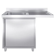 Plonge avec passage lave-vaisselle 120 x 70cm et placard - cuve à gauche l40 x p50 x h25 cm_2