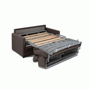 Canapé convertible 2-3 places SELECT - Matelas 16 cm - Sommier à lattes - 120 cm - Microfibre marron_2