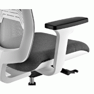 Siège de bureau Wi-Max finition blanc avec dossier résille de couleur - SOKOA - Noir, Gris clair, Oui, Réglable 3D, Oui_2