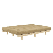 Banquette convertible futon Lean Pin - Coloris beige blé - Couchage 130 x 190 cm - Structure pin massif_2