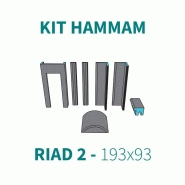 KIT CABINE HAMMAM À CARRELER RIAD 2 - 193X93 - 2 PLACES_2