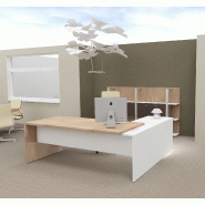 Bureau d'angle T45 avec caisson - Quadrifoglio. - 220, Orme, Gauche_0