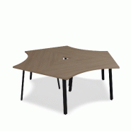 Bureau bench 3 personnes Ogi A - MDD. - Noir, Cacao_2