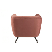 Fauteuil lounge Marianah - rose antique - structure bois et assise capitonnée en velours_2