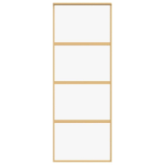 Vidaxl porte coulissante doré 76x205 cm verre esg clair et aluminium 155178_2