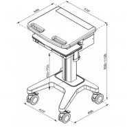 Hoscar161 - chariot informatique - erard pro - pour ordinateur portable à poser_2