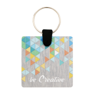 Porte-clés publicitaires - carré en aluminium brossé avec impression couleur LED UV_2