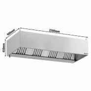 Hotte caisson inox statique 2m20 avec filtre et éclairage | Profondeur 900 mm_2