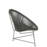 Fauteuil design Agafi en rotin noir - Forme œuf - Intérieur/Extérieur - Capacité 150 kg_2