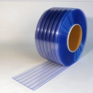 Lanière PVC souple bleu azure nervuré et opaque - 200 x 3 mm - Isolation thermique - pour portes à lanières_2