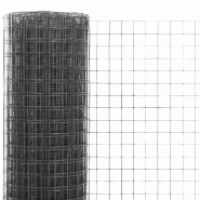 Vidaxl grillage acier avec revêtement en pvc 25x0,5 m gris 143653_2