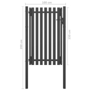 Vidaxl portail de clôture de jardin acier 1x2 m anthracite 146330_2