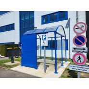 Abri vélo semi-ouvert Vision + - structure aluminium - bardage verre Securit - capacité 10 vélos_1