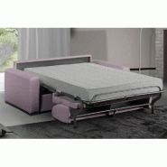 Canapé-lit 2-3 places MASTER convertible express 120 cm en cuir parme - Matelas 18 cm inclus_2