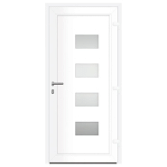 Vidaxl porte d'entrée blanc 100x210 cm aluminium et pvc 3157063_2
