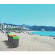 Corbeille publique Alvium Urban - Polyéthylène traité anti-UV - Cendrier intégré - 100% recyclable - Gris_2