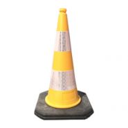 28250 - Cône de chantier K5a pour virages - Lesté - Caoutchouc et Polyéthylène - 3 coloris et 2 hauteurs au choix_2