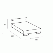 Lit CARAMELLA 140 x 190 cm - décor chêne châtaigne et rechampis chrome brillant, design moderne_2