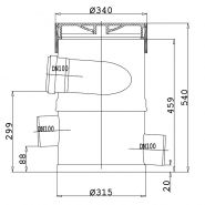6129 - Filtres d'eau de pluie - DS Plastics - capacité de drainage 4.2 l/s - Filtre fin tourbillonnaire en acier inoxydable 0.28mm_2