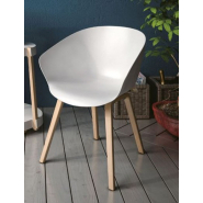 Ensemble de 4 fauteuils HOP - Pieds bois - Monocoque en polypropylène - Référence 8081 SR M_2