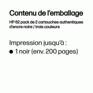 62 pack de 2 cartouches authentiques d'encre noire / trois couleurs_2