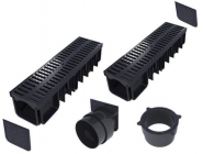 Kit caniveau - drainage efficace pour garage, terrasse et piscine - plastique renforcé haute qualité_2