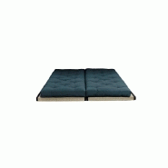 Banquette futon tatami CHICO bleu pétrole - couchage modulable 140x200 cm ou 2x70x200 cm - 4 coussins inclus_2