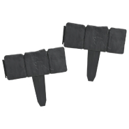 Vidaxl clôture de jardin/pelouse plastique aspect de pierre 41 pcs 10m 40917_2