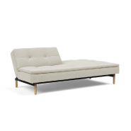 Canapé design convertible Dublexo Stem - Lit 115x210 cm - Pieds obus - Tissu Mixed Dance Natural_2