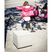 Chaise Kube UM372S - béton préfabriqué gris granite, aspect rugueux_2