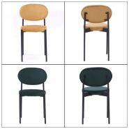 Chaise de salle de restaurant avec dossier tapissé de tissu velours