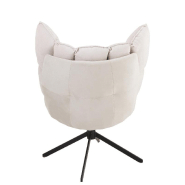 Fauteuil relax pivotant Pietra - tissu écru - design contemporain avec piètement étoile en métal noir_2