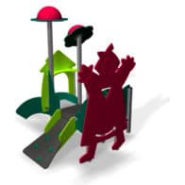 Structure pour aire de jeux - Petit Chaperon Rouge LD1BX1100 - inox, PEHD/HPL, pour enfants 1-6 ans_2